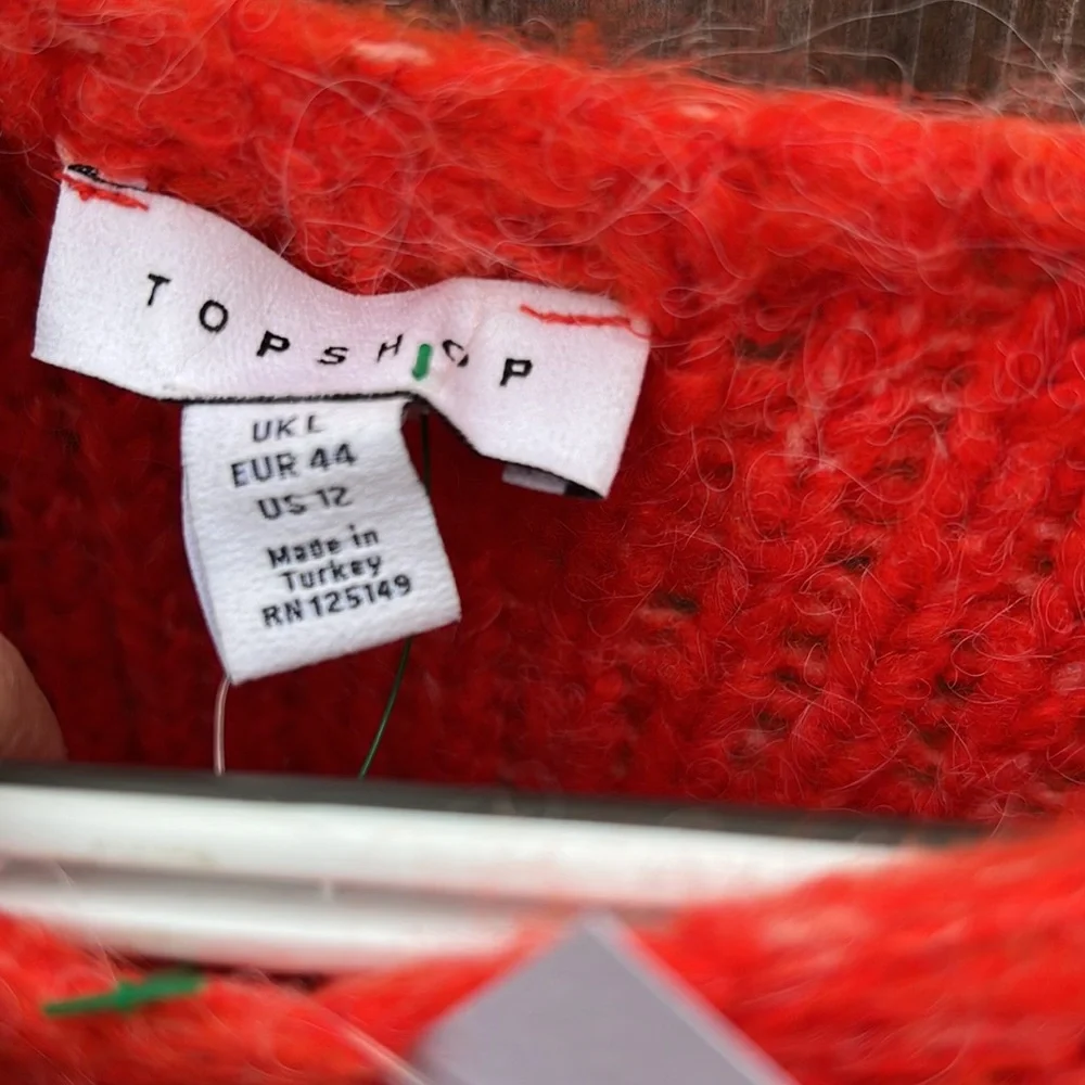 Topshop women’s red sweaters. Size 12 Topshop Red Pointelle  Knit Sweater  NWT